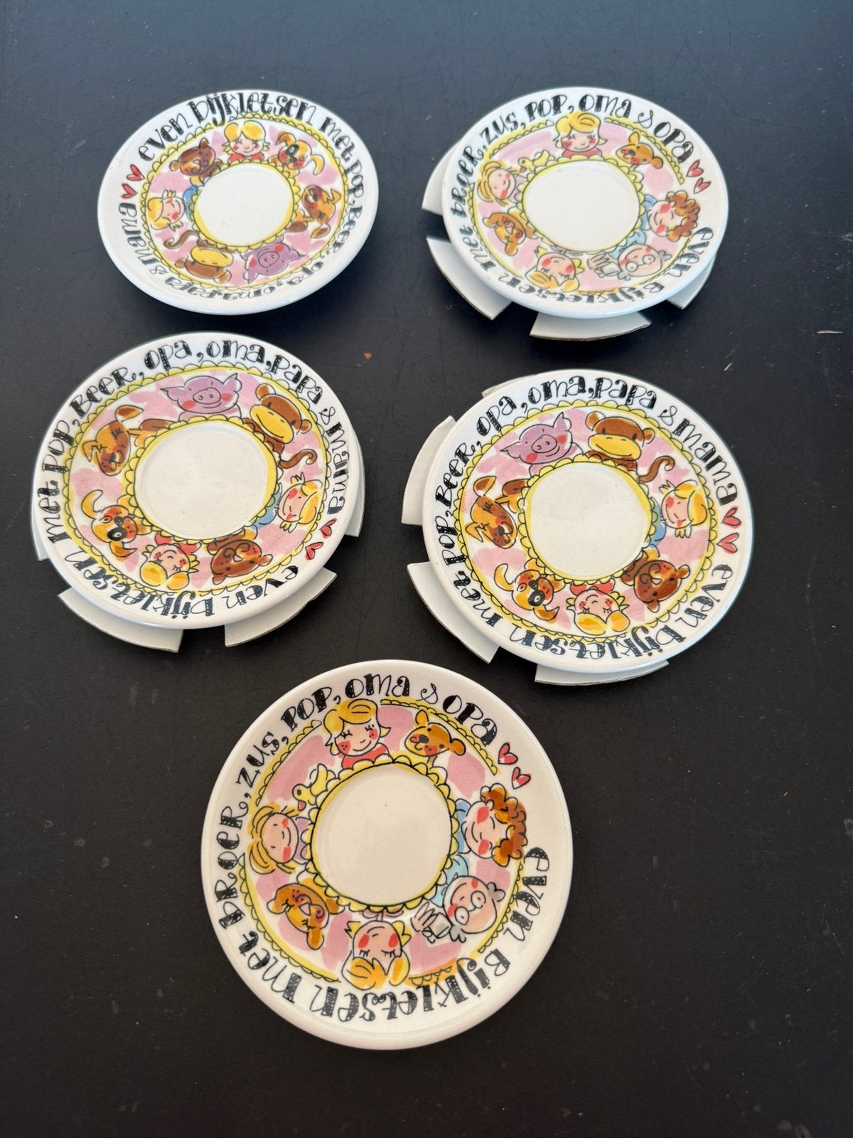5 schotels pop en beer servies blond Amsterdam, Huis en Inrichting, Keuken | Servies, Ophalen of Verzenden, Zo goed als nieuw