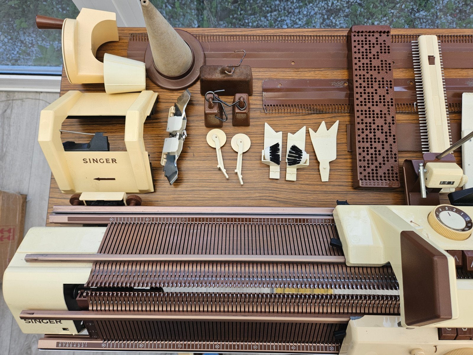 breimachine Singer dubbelbeds, Hobby en Vrije tijd, Ophalen, Gebruikt, Breien, Machine