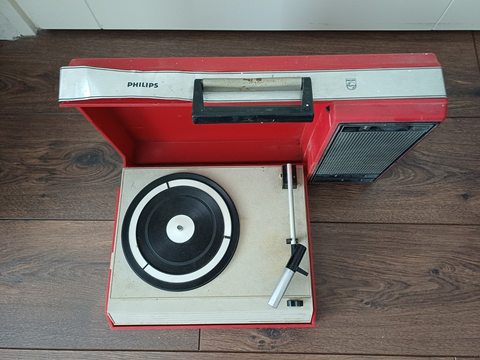 Philips Draagbare Platenspeler Rood Jaren '70 (22GF403), Ophalen of Verzenden, Gebruikt, Platenspeler, Philips
