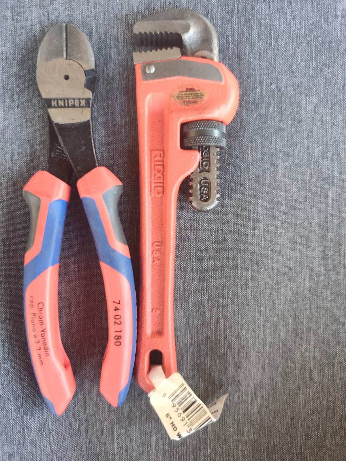 Knipex zijsnijtang en Ridgid pijpsleutel, Ophalen, Gebruikt, Tang, Knipex