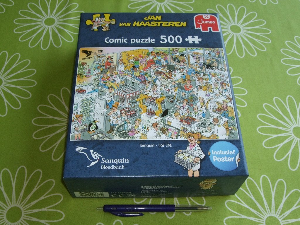 Jan van Haasteren - Sanquin for Life - 2e puzzel van Sanquin, Ophalen of Verzenden, 500 t/m 1500 stukjes, Zo goed als nieuw, Legpuzzel