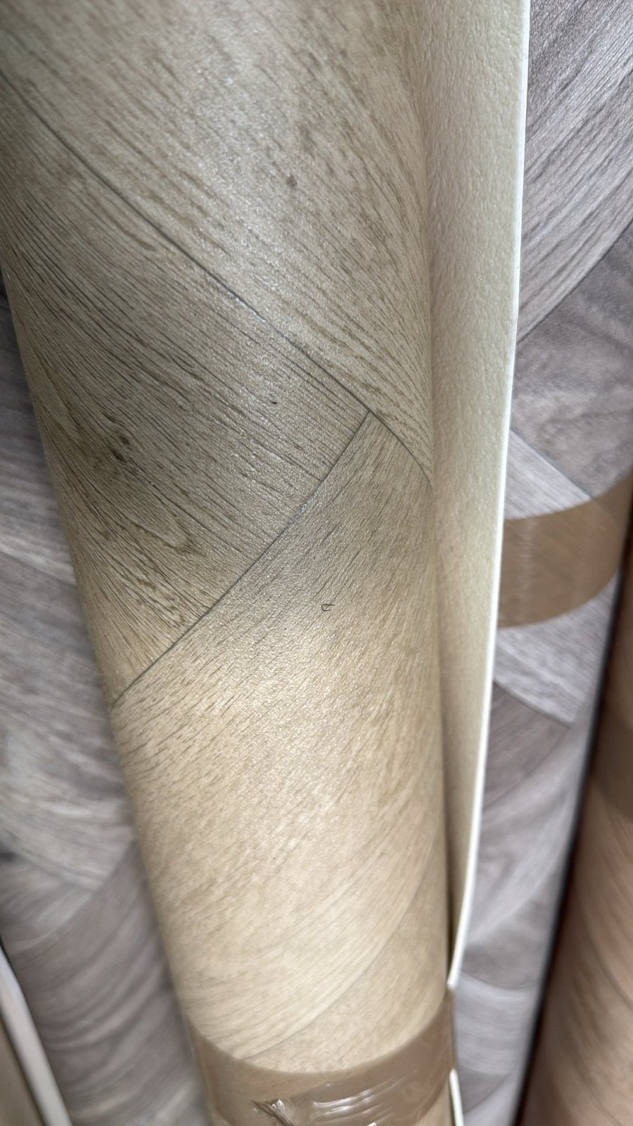 Coupon vinyl Novilon visgraat 2,35x0,95m - Nieuw, Ophalen, Bruin, Nieuw, Minder dan 5 m²