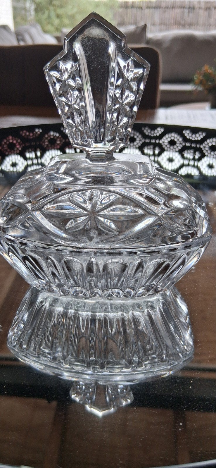 Decoratieve glazen schaal met deksel, Ophalen of Verzenden