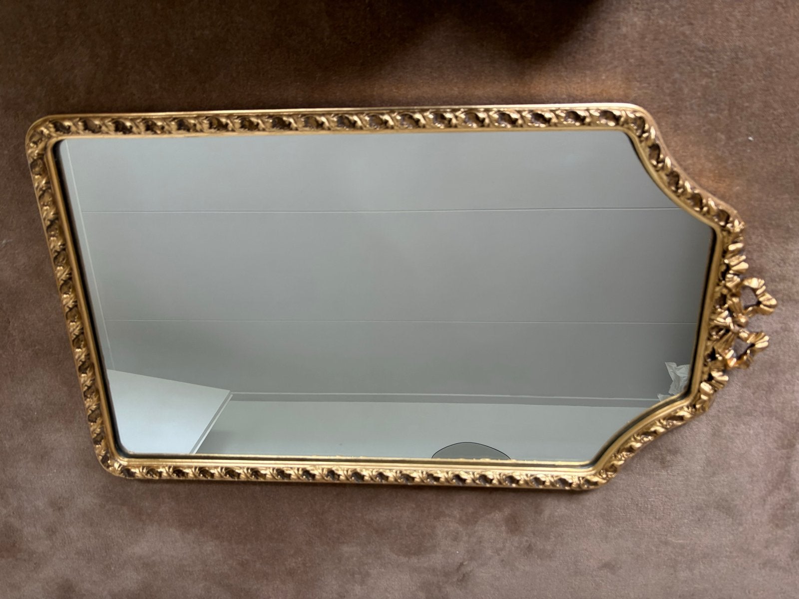 Gouden spiegel met strik, 79x45cm, Ophalen, Overige vormen, Minder dan 50 cm, Minder dan 100 cm