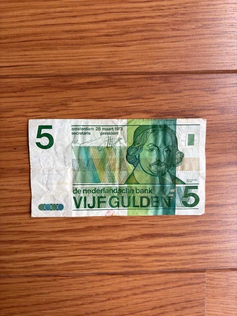 Oude 5 Gulden Biljet uit 1973 - De Nederlandse Bank, Ophalen of Verzenden, 5 gulden, Los biljet