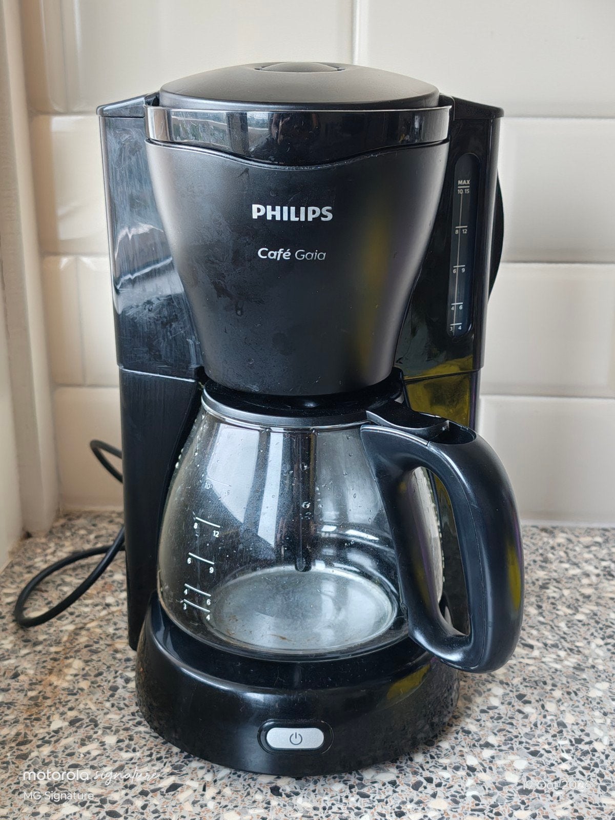 Philips Café Gaia Koffiezetapparaat - Zwart, Ophalen, Afneembaar waterreservoir, Gebruikt, 10 kopjes of meer