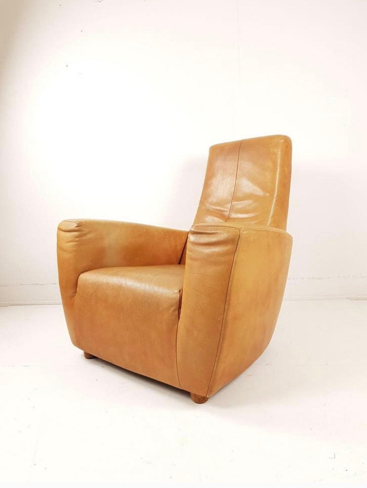 Leren fauteuil | cognac leer Label Longa G. vd Berg, -, -, Leer, Ophalen of Verzenden