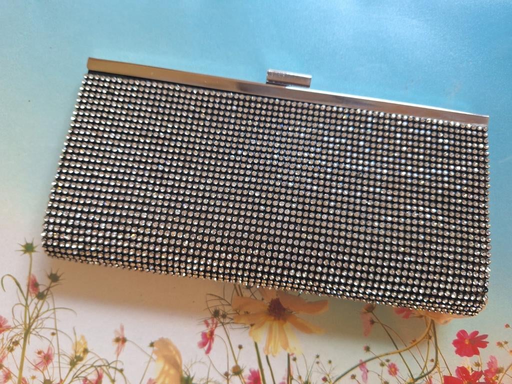 Elegante Bulaggi Clutch met Strass Stenen - 23x12cm, Ophalen of Verzenden, Gebruikt, Zwart, Avondtasje