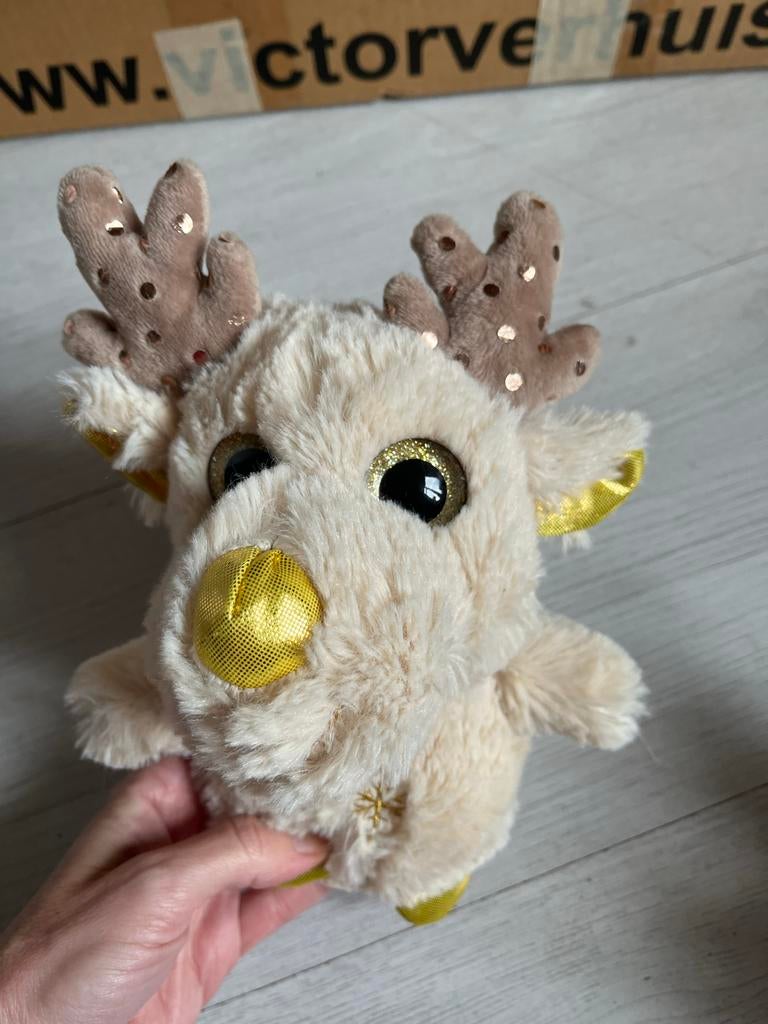 Schattig rendier knuffel met glitter details, Kinderen en Baby's, Speelgoed | Knuffels en Pluche, Ophalen of Verzenden, Zo goed als nieuw