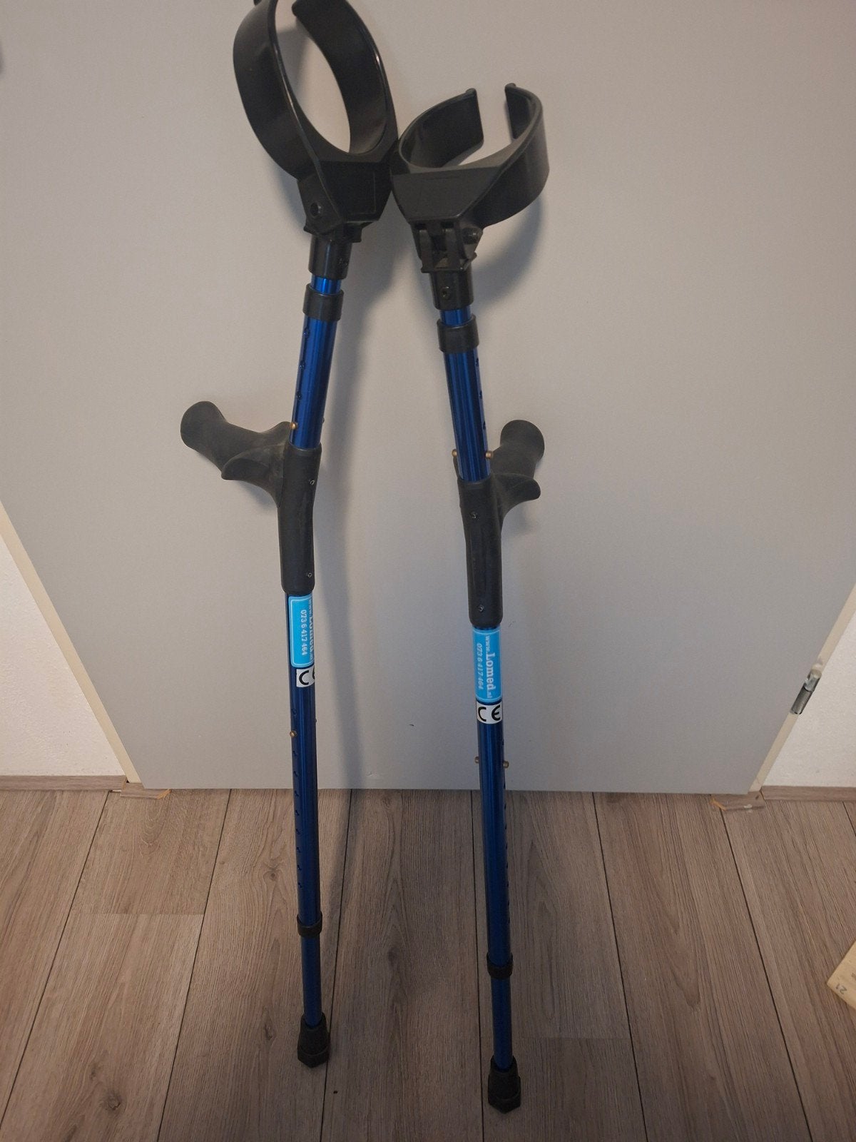 elleboog loop krukken, kleur blauw, Verzenden, In hoogte verstelbaar, Zo goed als nieuw