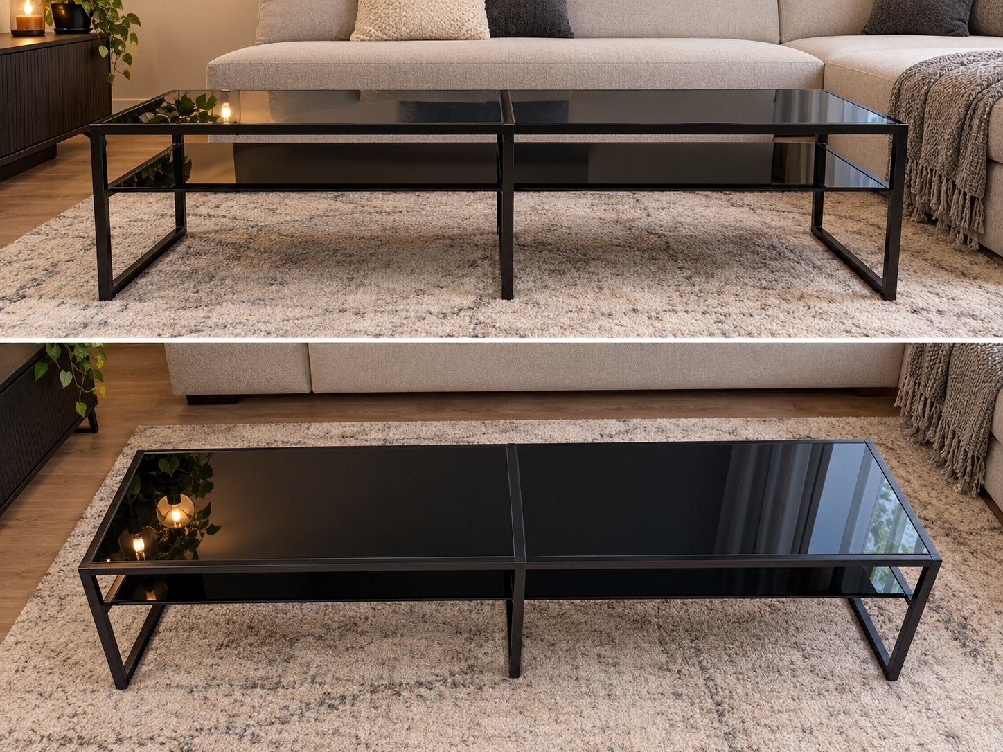 Zwarte glazen Tv meubel 180x40x40 cm, Ophalen, 50 tot 100 cm, Minder dan 100 cm, 25 tot 50 cm