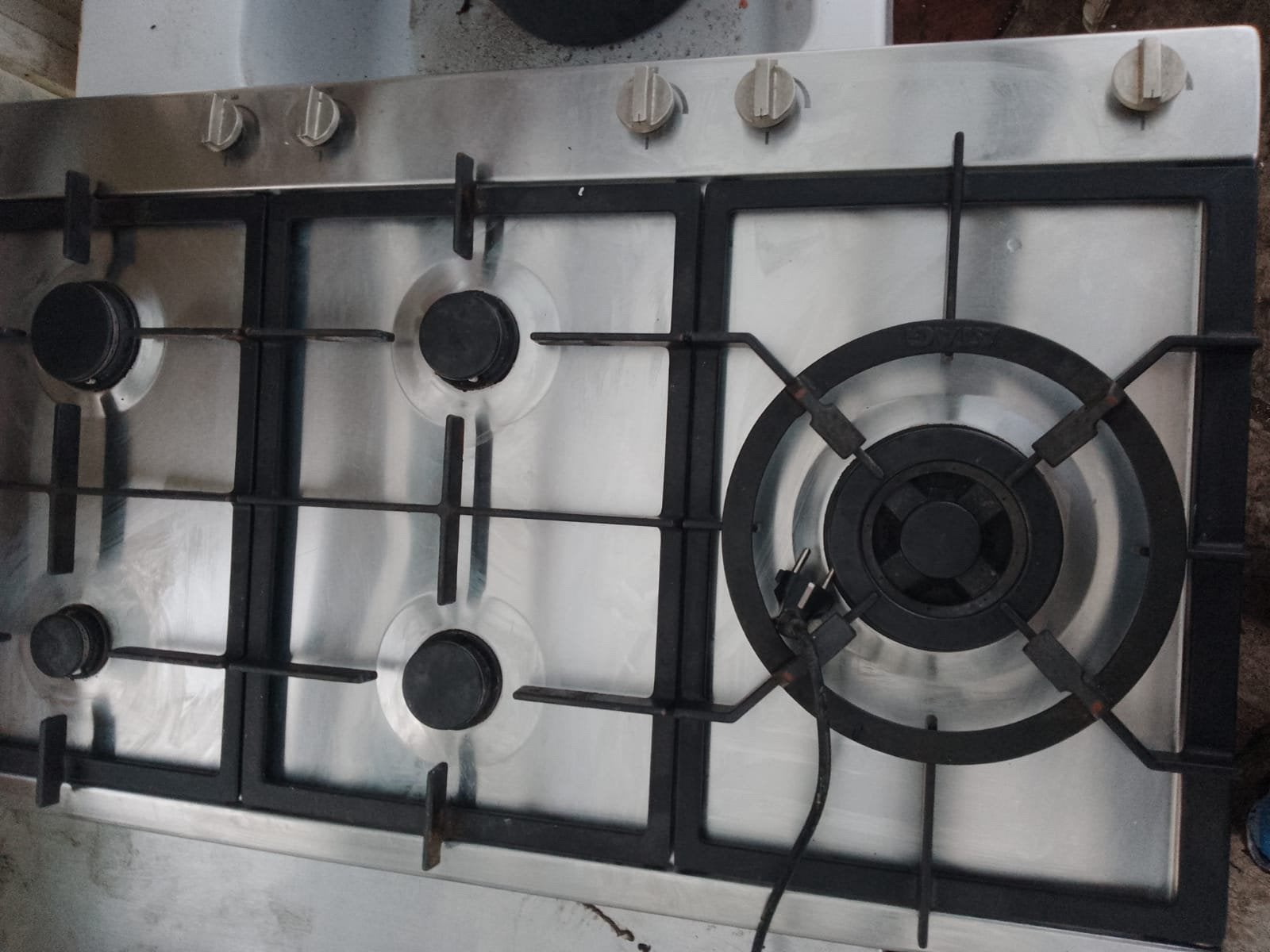 Gaskookplaat inbouw Atag 5 pits, Ophalen, 4 kookzones, Zo goed als nieuw, Inbouw