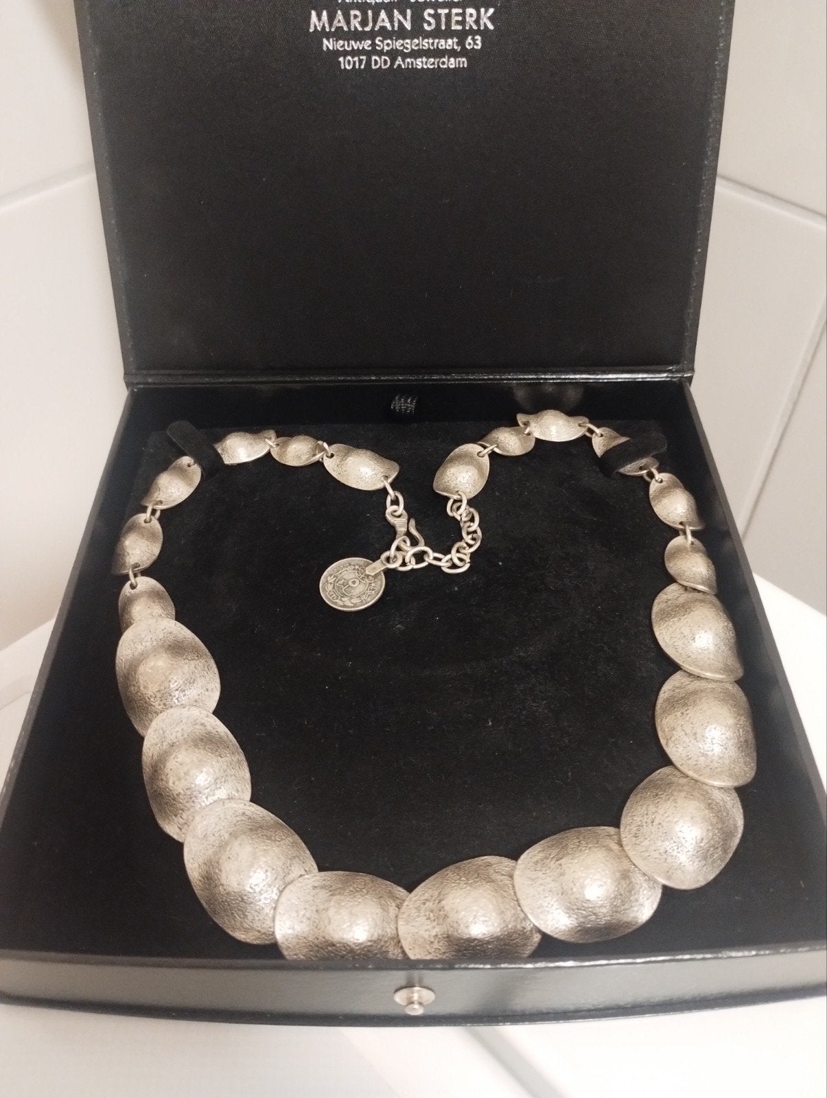 ketting modernistisch brutalistisch, Ophalen of Verzenden, Zo goed als nieuw, Zilver, Zilver