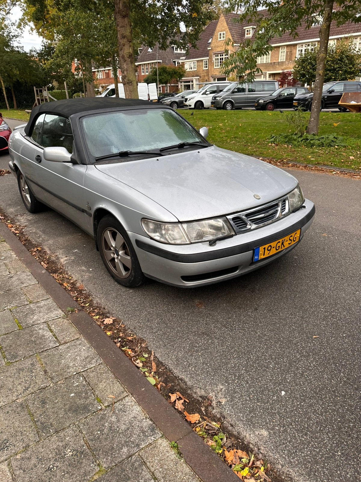 Saab 9-3 2.0 T Cabrio 2000 Grijs, Auto's, Voorwielaandrijving, 4 cilinders, Cabriolet, 4 stoelen