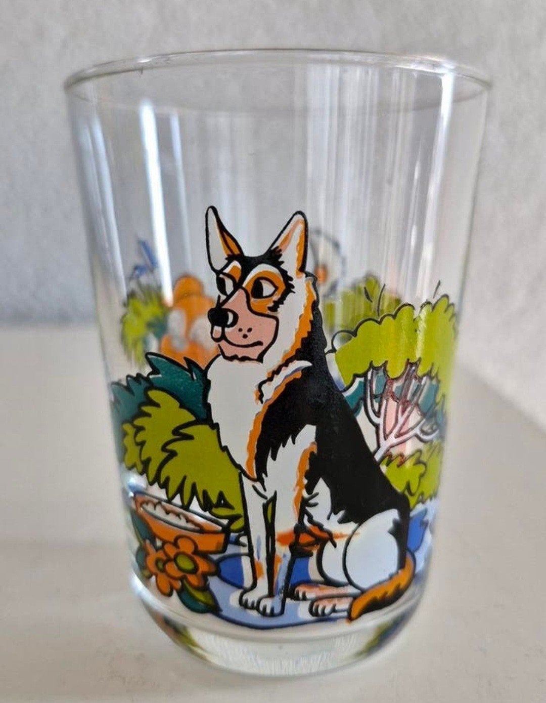 Arcoroc glas met Honden opdrukken, Verzenden, Olivier B, Bommel en Tom Poes, Zo goed als nieuw, Gebruiksvoorwerp