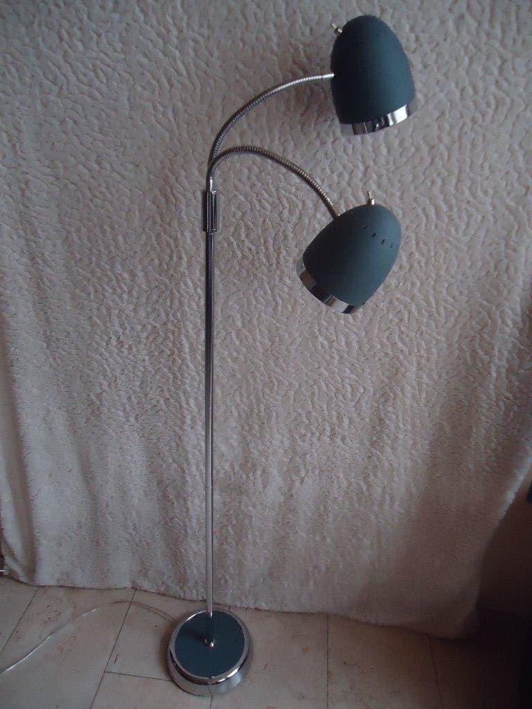 Vloerlamp Harley Davidson (koplamp klassiek) grijs/chrome, Huis en Inrichting, Ophalen, Gebruikt, Metaal, 150 tot 200 cm