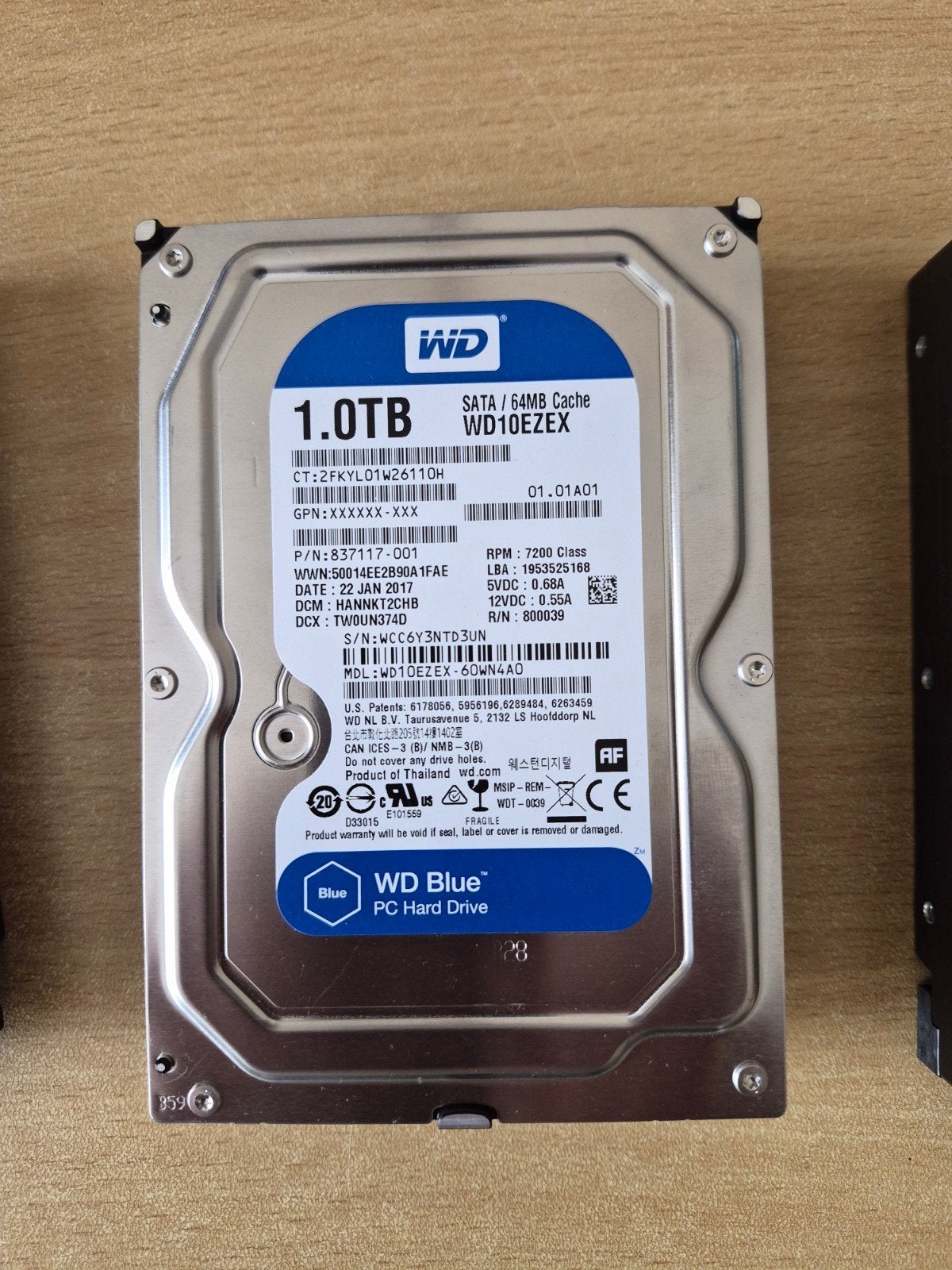 2x WD Blue 1TB HDD SATA 64MB Cache, Computers en Software, Intern, Gebruikt, Server, Ophalen of Verzenden