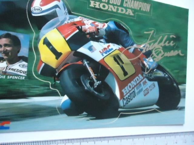 sticker oud Freddy Spencer Honda motorrace 83 Worldchampion, Verzenden, Zo goed als nieuw, Bedrijf of Vereniging