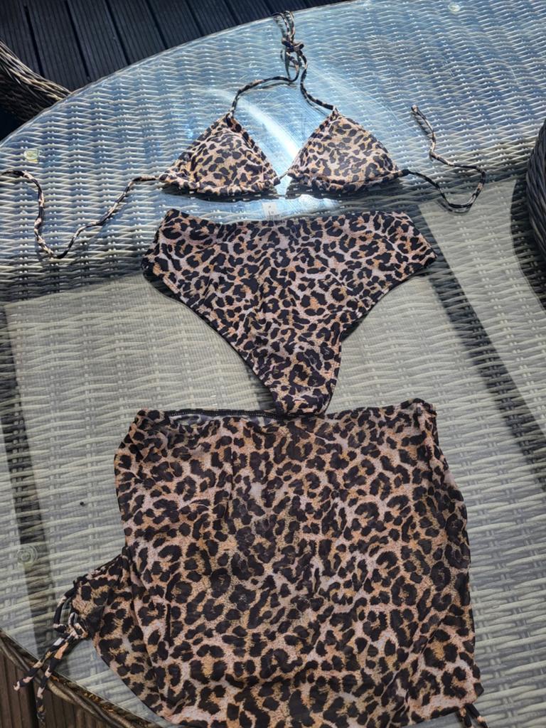 Leopard Bikini Set met Strandrokje - Maat M, Ophalen, Overige kleuren, Nieuw, Onbekend