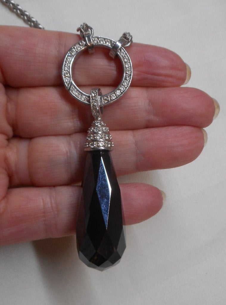 Zilveren Zinzi ketting met clipring en hanger nr.1043, Met hanger, Verzenden, Zo goed als nieuw, Zilver