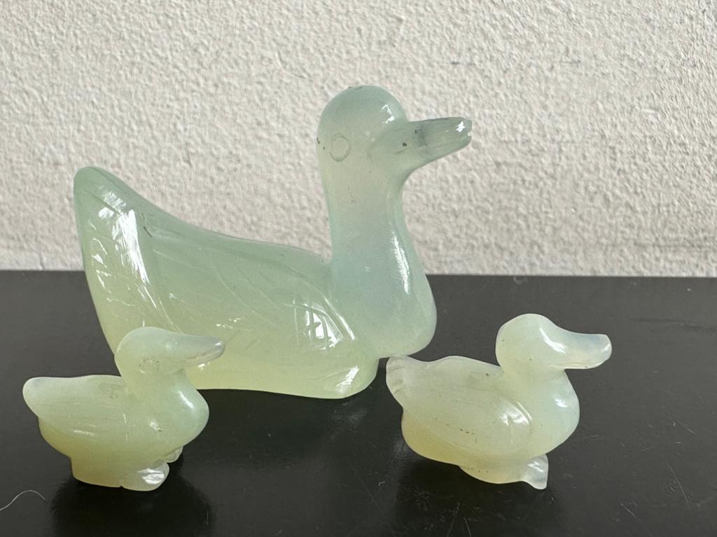 Half edelsteen Serpetijn Eend beeldjes 1 koop, Ophalen of Verzenden