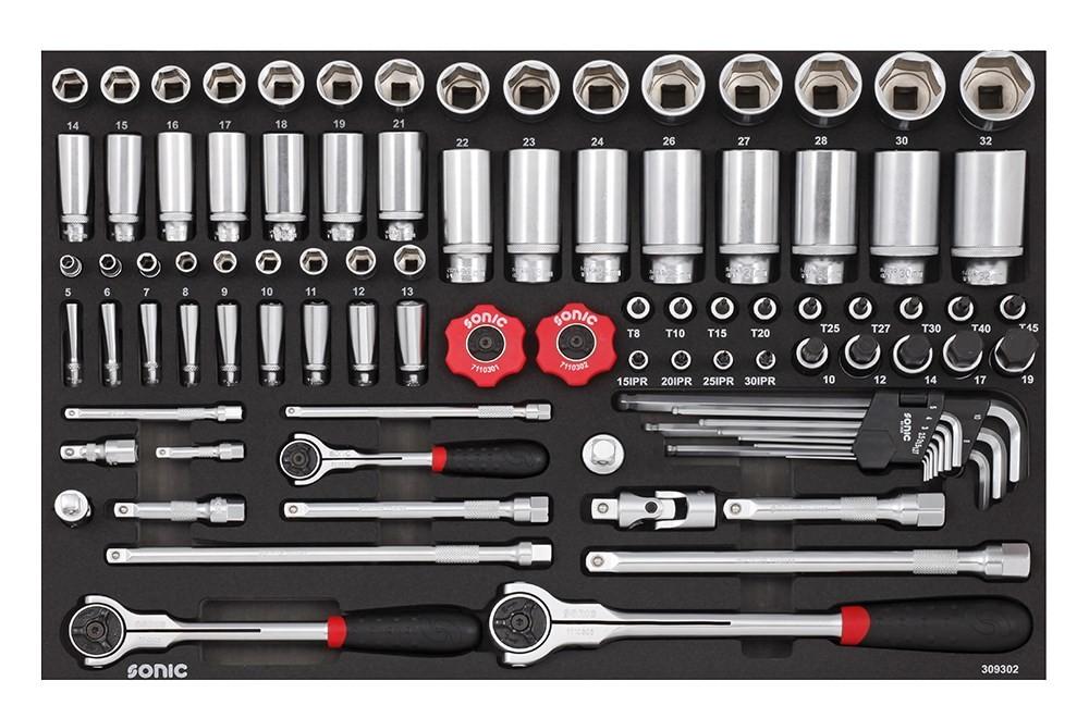SONIC doppenset 1/4"+ 3/8" + 1/2" metrisch 93delig SFS, ., Nieuw, Ophalen of Verzenden, .
