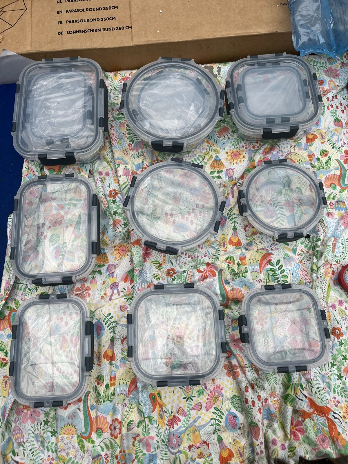 Set van 12 vershoudbakjes, diverse vormen, Ophalen, Kunststof, Nieuw, Voorraadpot