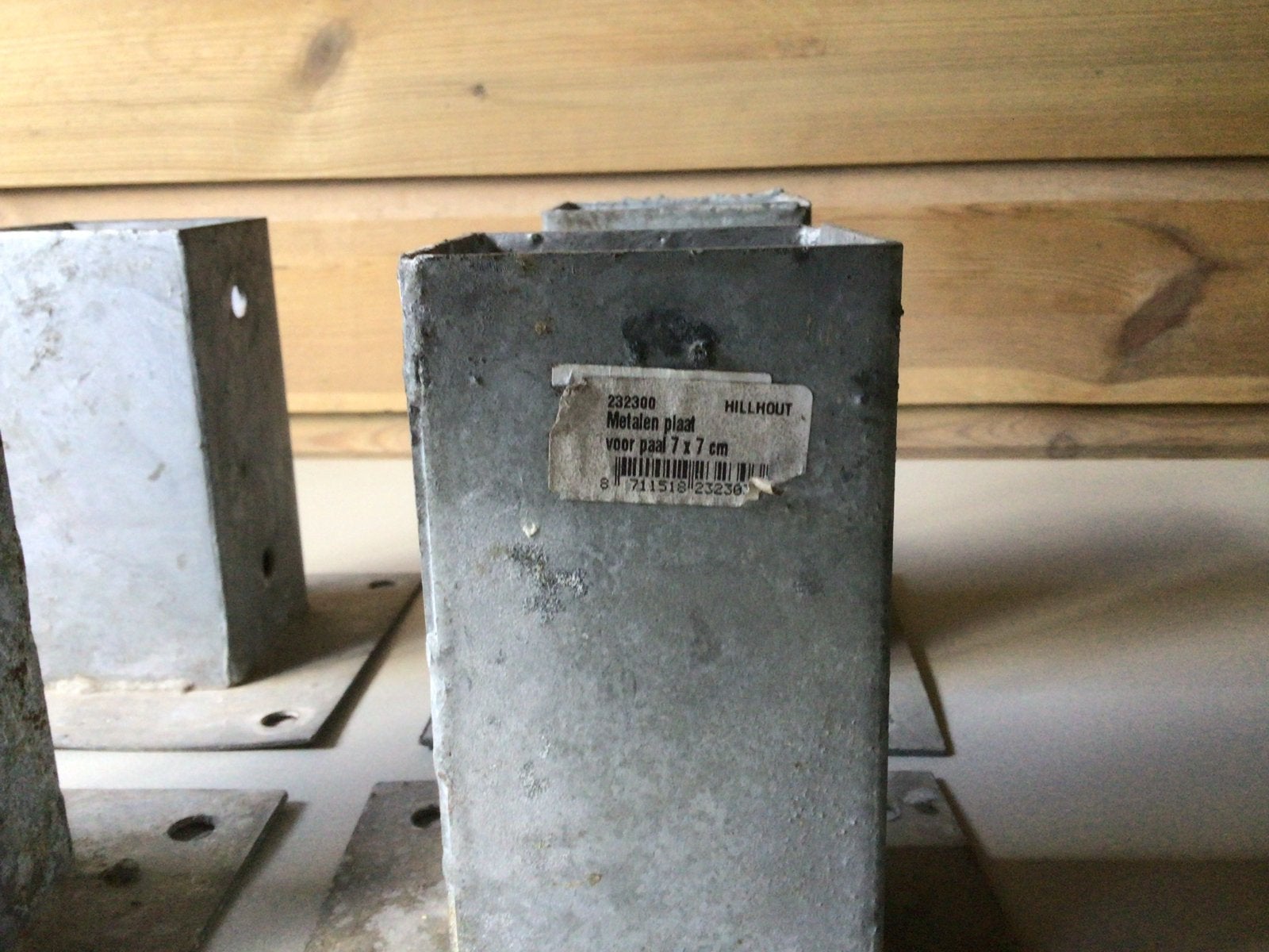 Metalen paalhouders 7x7 cm - 5 stuks, Ophalen of Verzenden, Gebruikt, Overige typen