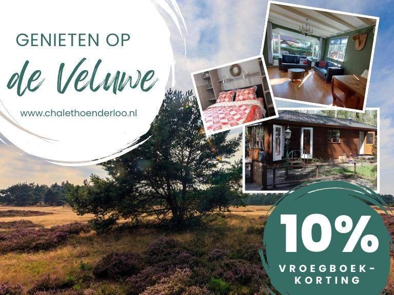 Vroegboek actie vakantiechalets op de Veluwe met waterpark, In bos, 2 slaapkamers, Tv, Recreatiepark