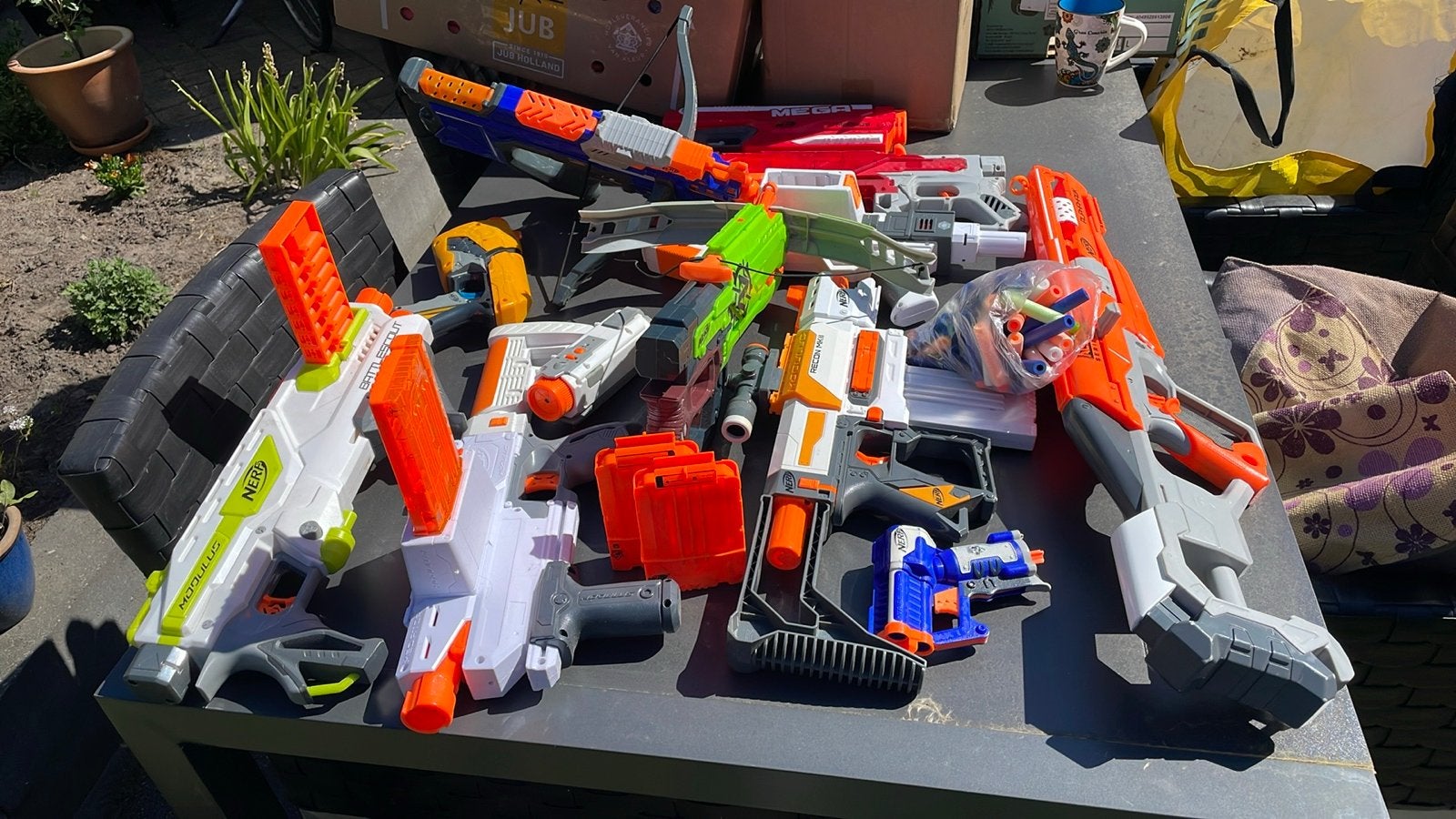 Grote Nerf Gun Collectie - Diverse Blasters en Accessoires, Ophalen of Verzenden, Gebruikt, Jongen of Meisje