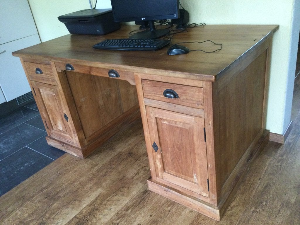 Bureau Teakhout, Ophalen, Gebruikt, 120 tot 170 cm, 40 tot 80 cm