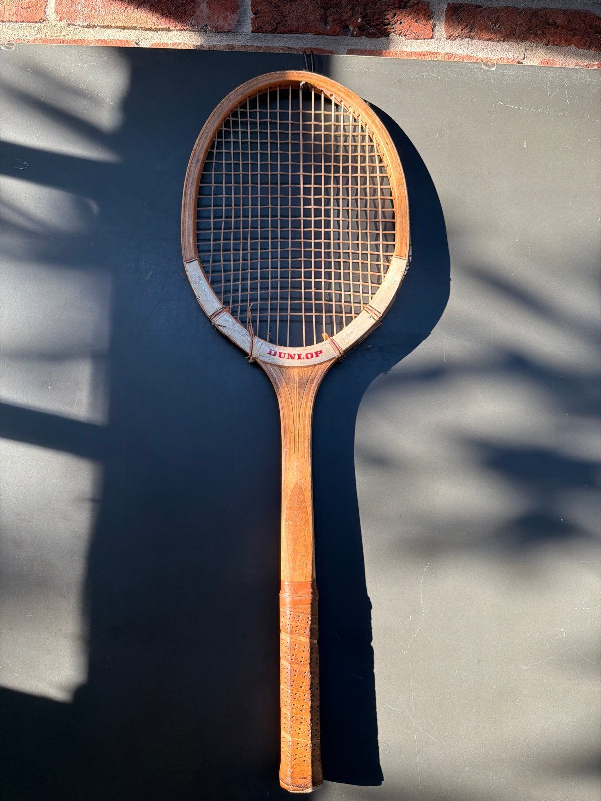 Vintage Dunlop Houten Tennisracket - Decoratie, Ophalen of Verzenden, Gebruikt, Racket, Dunlop