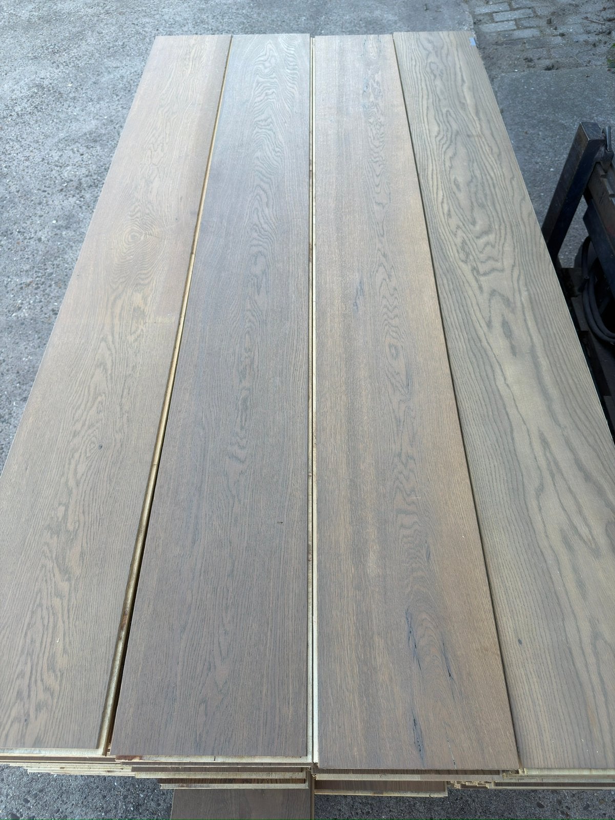 Eiken vloer 43 m2 multivloer 23,5 cm breed 1,9cm dik top 4mm, Ophalen, Gebruikt, Vloerdelen of -planken, 10 m² of meer