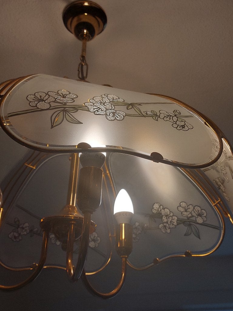 hanglamp, Huis en Inrichting, Lampen | Hanglampen, Ophalen, Gebruikt, Glas