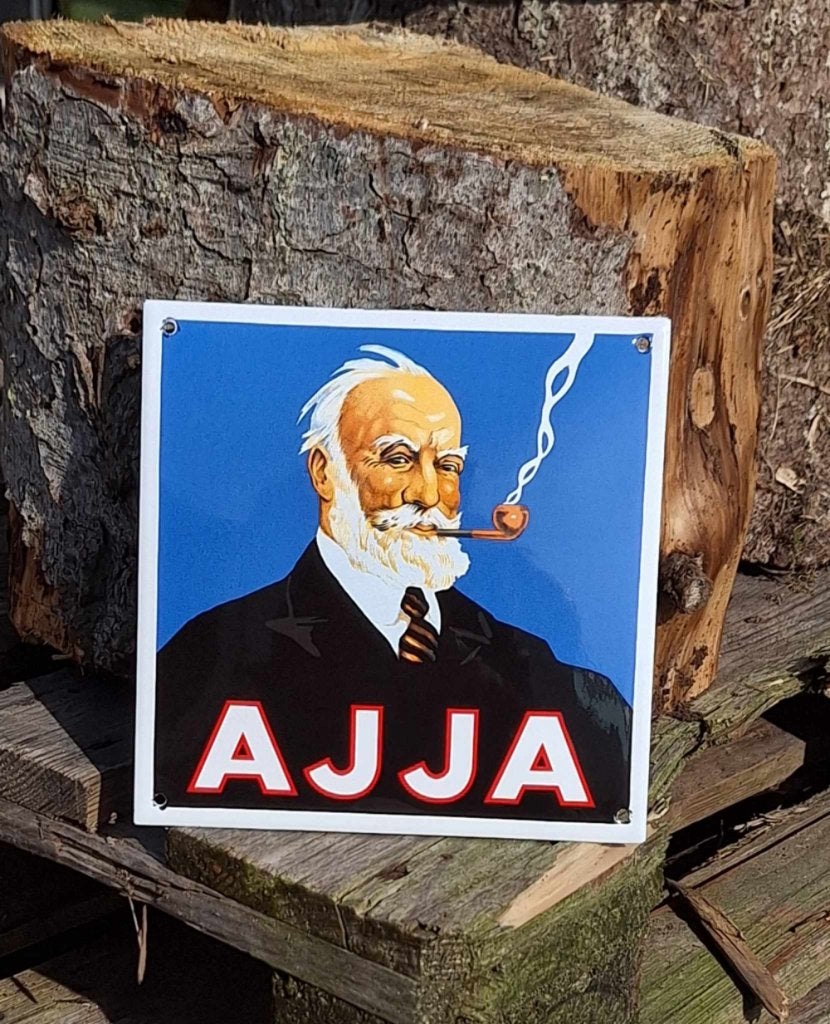 Emaille decoratiebord AJJA tabak., Verzamelen, Reclamebord, ., Nieuw, Ophalen of Verzenden