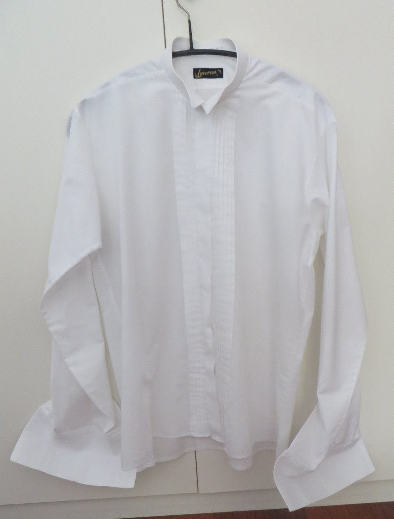 LACERNA I Stijlvol Smoking Overhemd I Wit I Boordmaat 41, Kleding | Heren, Wit, Ophalen of Verzenden, Zo goed als nieuw, Halswijdte 41/42 (L)