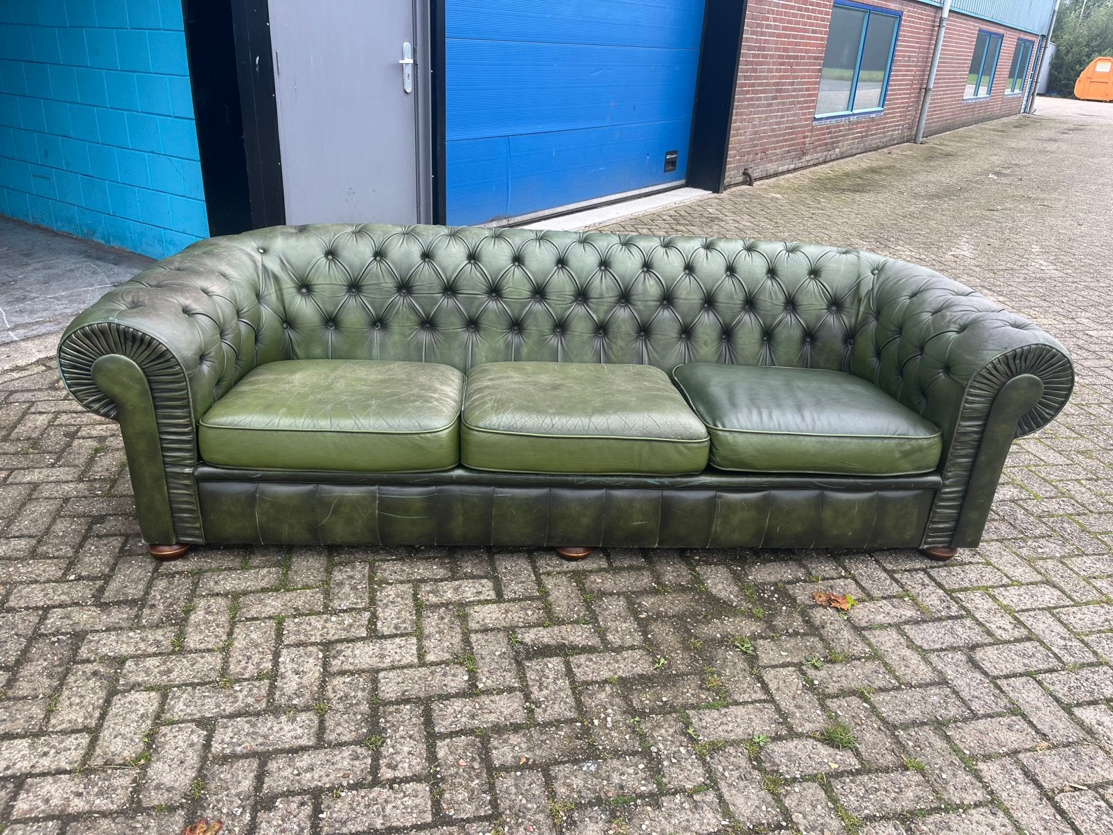 Chesterfield bamk, Gebruikt, Hout, Minder dan 75 cm, Driepersoons