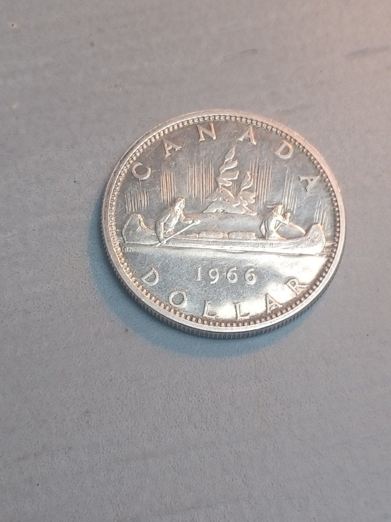 Zilveren Canadese kano Dollar Munt 1966, Verzenden, Zuid-Amerika, Losse munt, Zilver