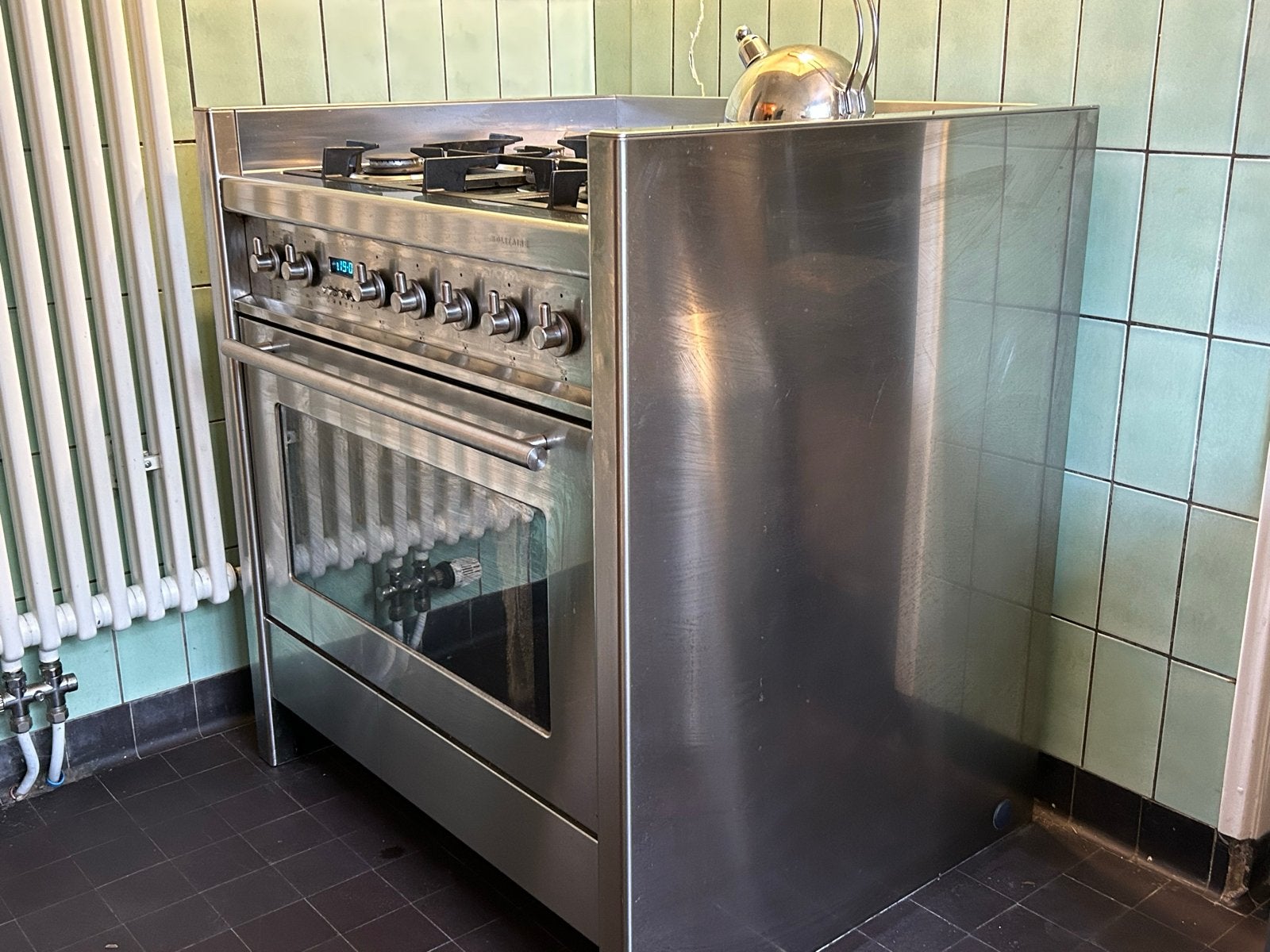 Bosch Solitaire Vrijstaand Gasfornuis met Oven - RVS, Ophalen, Gebruikt, 60 cm of meer, Gas