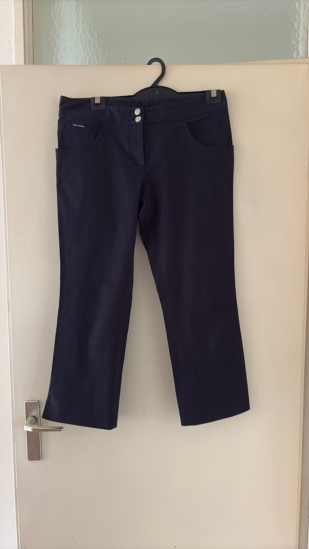 Dolce & Gabbana stretch broek cropped model / Capri Maat 42, Blauw, Maat 42/44 (L), Ophalen of Verzenden, Driekwart