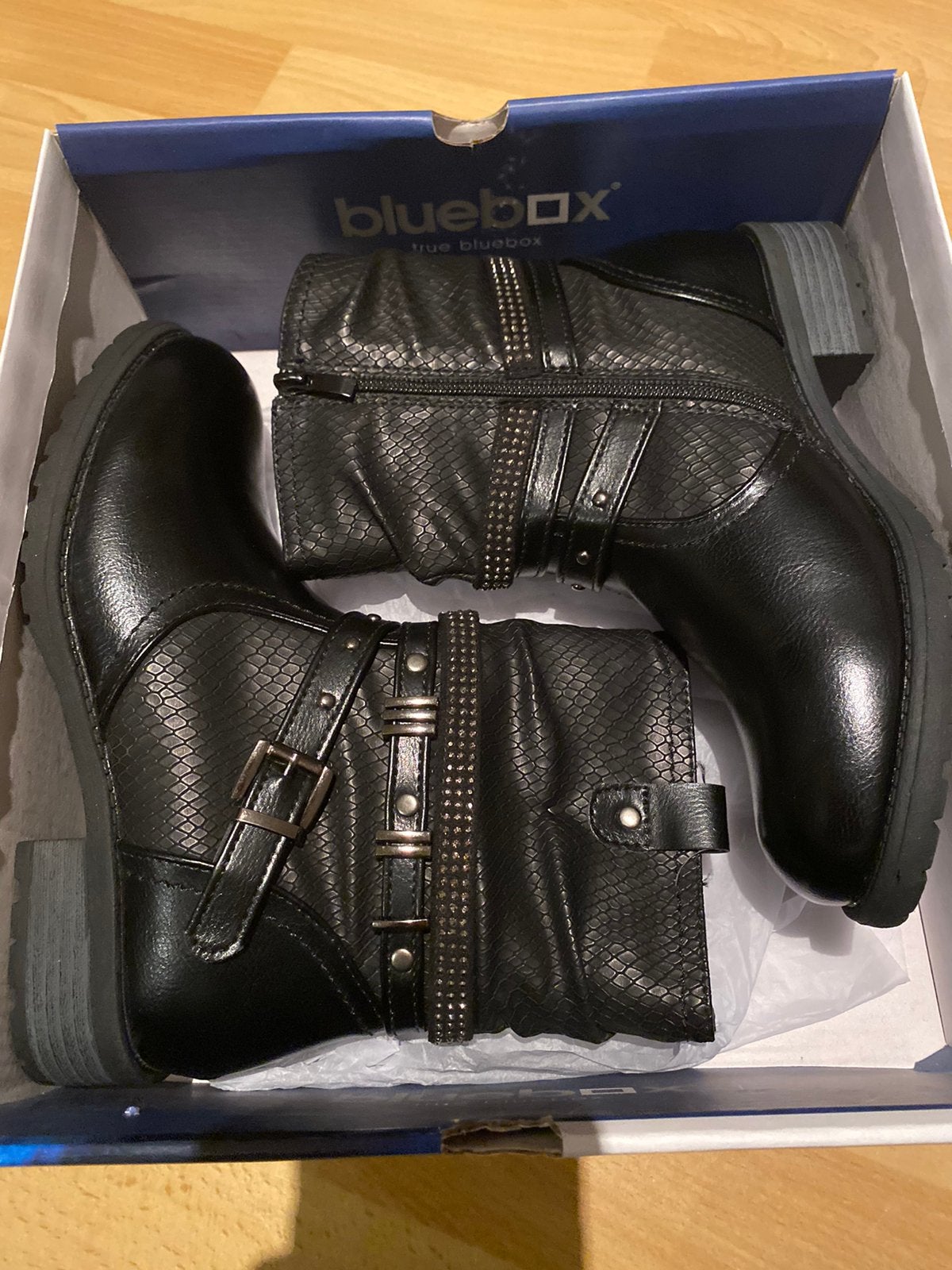 Blue Box halfhoge laarzen – Maat 37 – Nieuw in doos, Zwart, Lage of Enkellaarzen, Nieuw, Ophalen of Verzenden