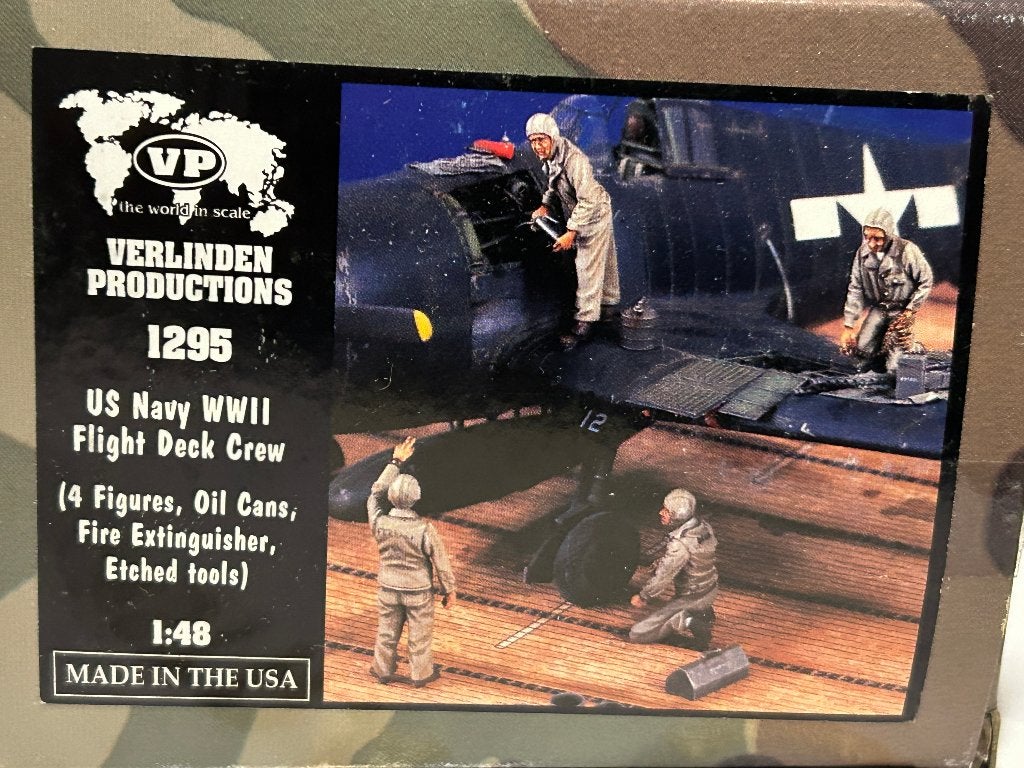 VERLINDEN  1295 USN WWII Flight Deck Crew 1/48 kit, Ophalen of Verzenden, Nieuw, 1:35 tot 1:50, Figuur of Figuren