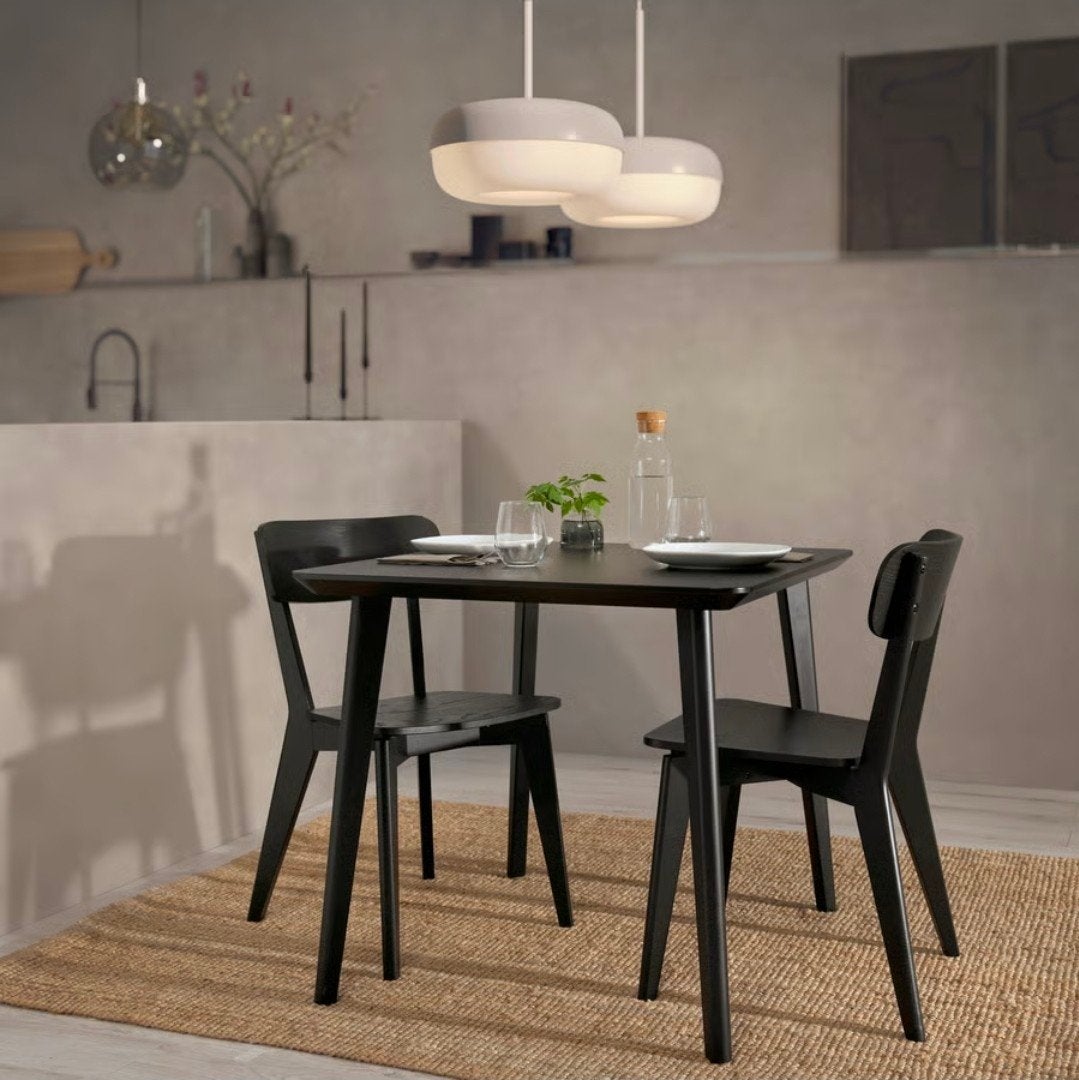 2 persoons eettafel Lisboa Ikea zwart 78x88, Ophalen, 50 tot 100 cm, Tot twee personen, 50 tot 100 cm
