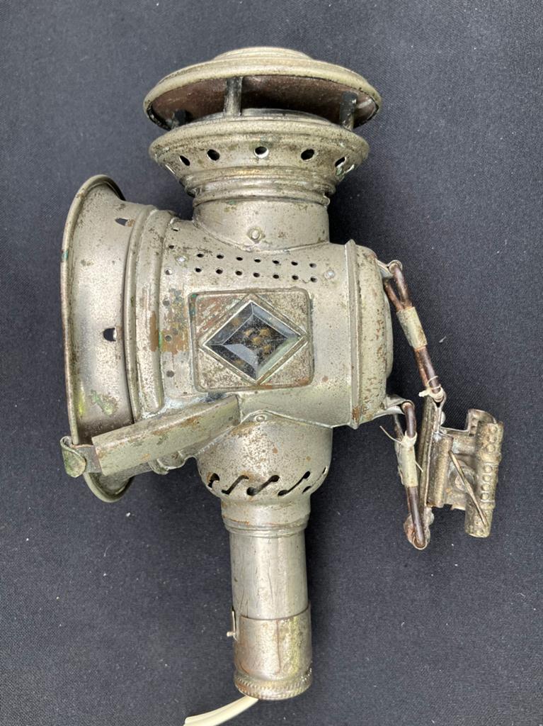 Oude fietslamp voor een kaars, Ophalen of Verzenden