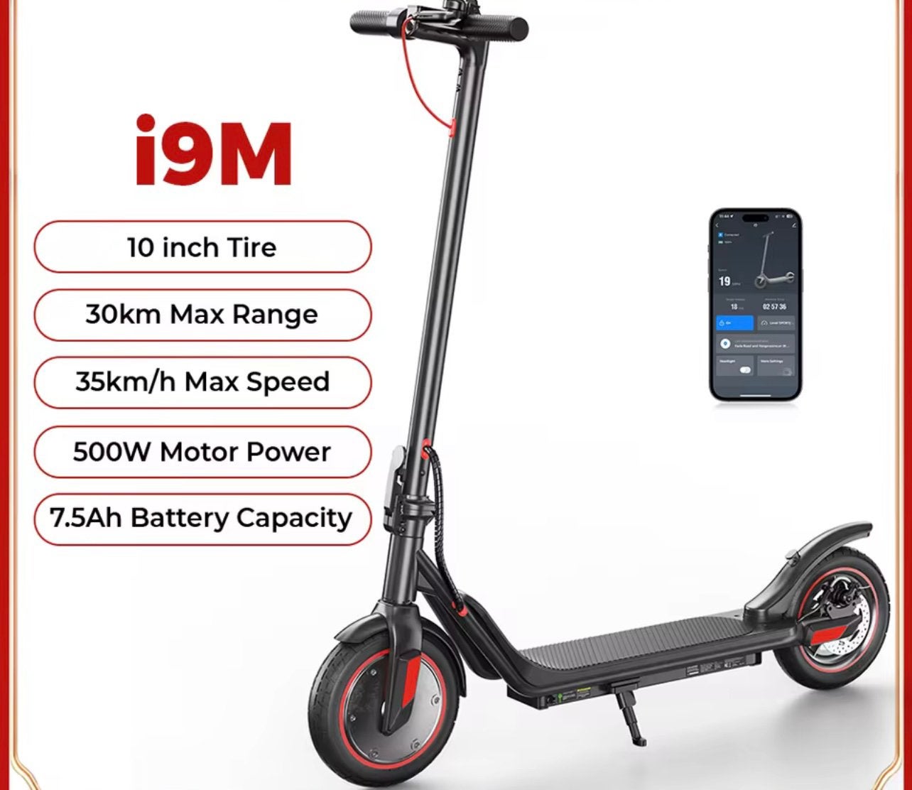 i9M E-step met 10 inch banden, 30km bereik, 35km/u, Fietsen en Brommers, Steps, Ophalen of Verzenden, Nieuw, Elektrische step (E-scooter)