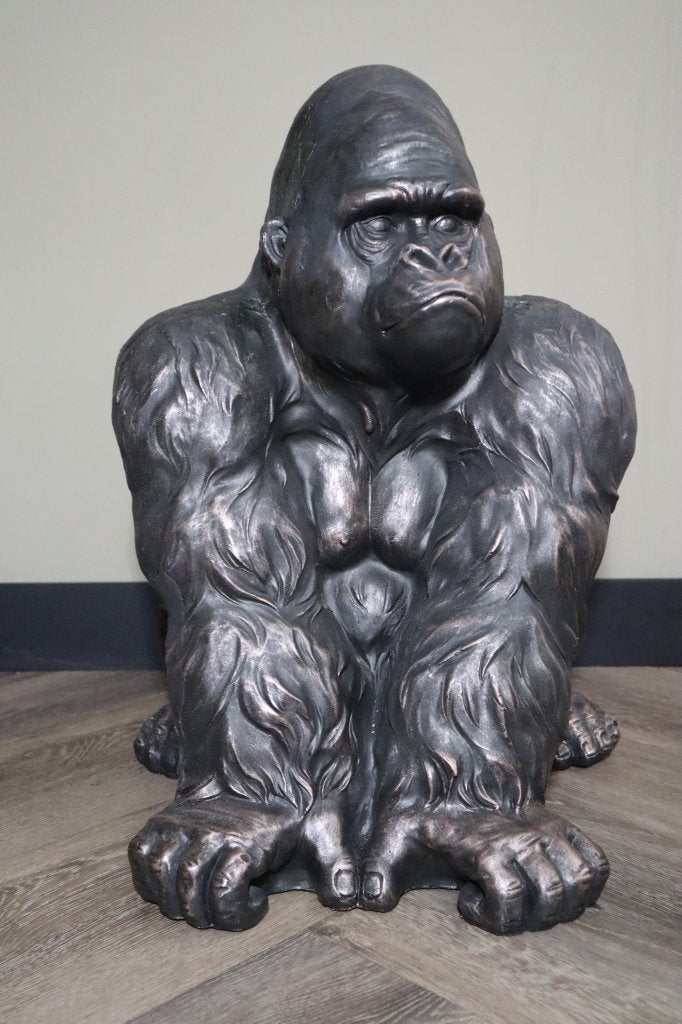 Gorilla beeld brons 58 cm | Tuinbeeld & Woondecoratie, Huis en Inrichting, -, -, Nieuw, Ophalen of Verzenden