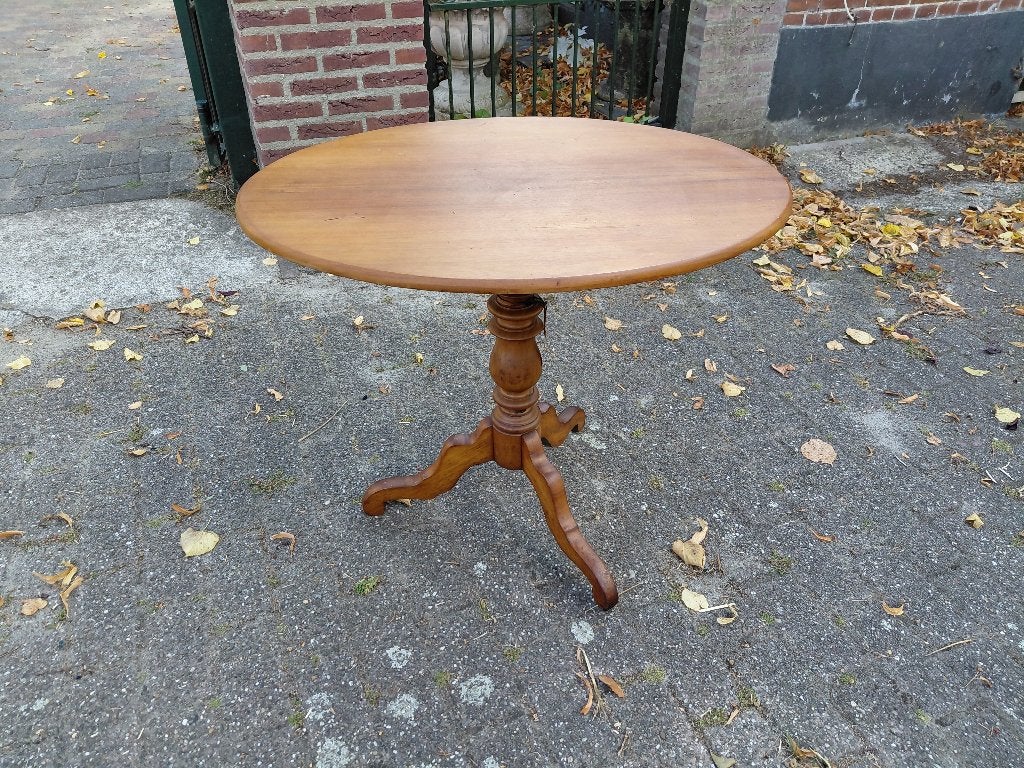 Biedermeier mahonie wijntafel, ovaal blad., Antiek en Kunst, Ophalen
