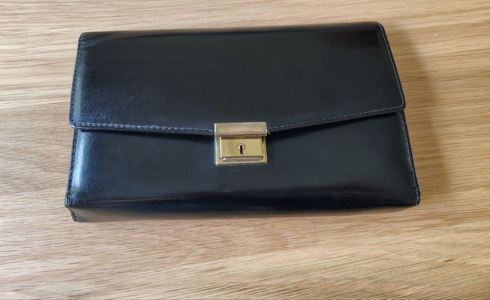 Vintage leren sieraden etui. Zwart, Overige merken, Gebruikt, Zwart, Ophalen of Verzenden