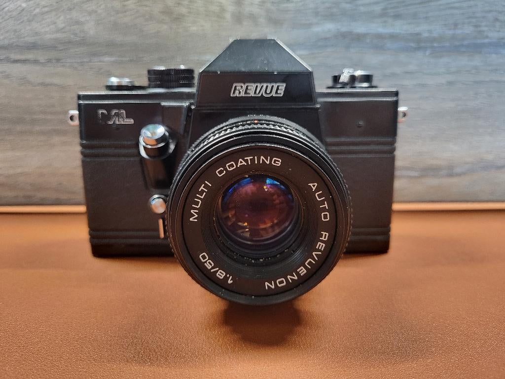 Revue ML + Auto Revuenon 50mm f1.8, Audio, Tv en Foto, Fotocamera's Analoog, Ophalen of Verzenden, Gebruikt, Spiegelreflex, Overige Merken