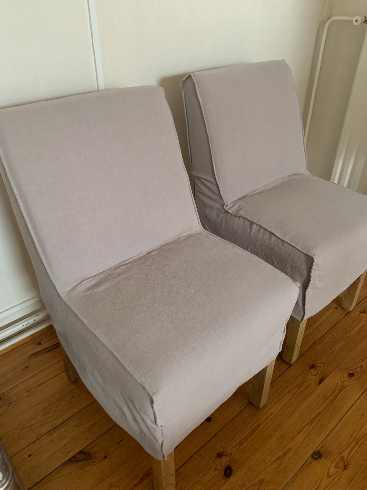 4 eetkamer stoelen van grijs linnen, nooit gebruikt, Huis en Inrichting, Ophalen, Nieuw, Vier, Hoff style